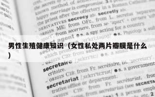 男性生殖健康知识（女性私处两片瓣膜是什么）